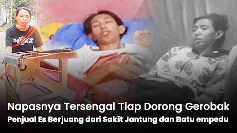 Napasnya Tersengal Tiap Dorong Gerobak, Pejual Es Berjuang dari Sakit Jantung dan Batu empedu