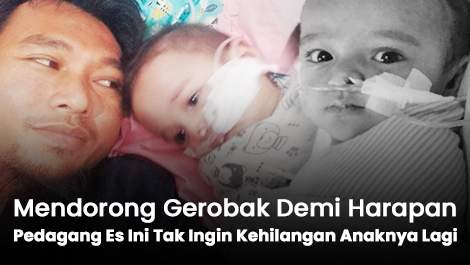 Mendorong Gerobak Demi Harapan, Pedagang Jajanan Ini Tak Ingin Kehilangan Anaknya Lagi